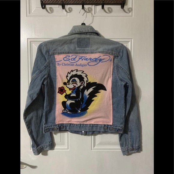 Ed Hardy reworked denim jacket. - Picture 1 of 5